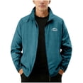 thumbnail image 3 of Men's Outdoor Casual Jacket Loose Fit Stand Collar Multi-Pocket Sun Protection Windbreaker for Hiking Fishing Travel Streetwear Modern Fashion Essential | AESTIVO,Sky Blue 2XL, 3 of 8