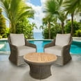 thumbnail image 3 of Padma's Plantation Capri Outdoor Swivel Chair Seminyak Sand in Naturral, 3 of 9