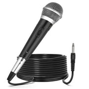 Professional Handheld Wired Dynamic Microphones with 10' Cable, 1/4" Socket for Singing, Speech, Wedding and Stage
