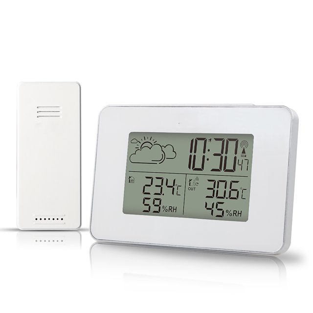 Estación Meteorológica Inalámbrica Termómetro Lcd Pantalla Digital Sensor De Pronóstico Para Exteriores Reloj Higrómetro Para El Hogar Methold HA025722-02