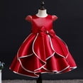 thumbnail image 2 of Girls Dresses,Dress Aircraft Sleeve Bow Princess Flower Girl Design Girls Festival Dress Party Gown for Carnival Celebration Special Events and Holiday Wear,Holiday Dress,,7-8 Years, 2 of 3