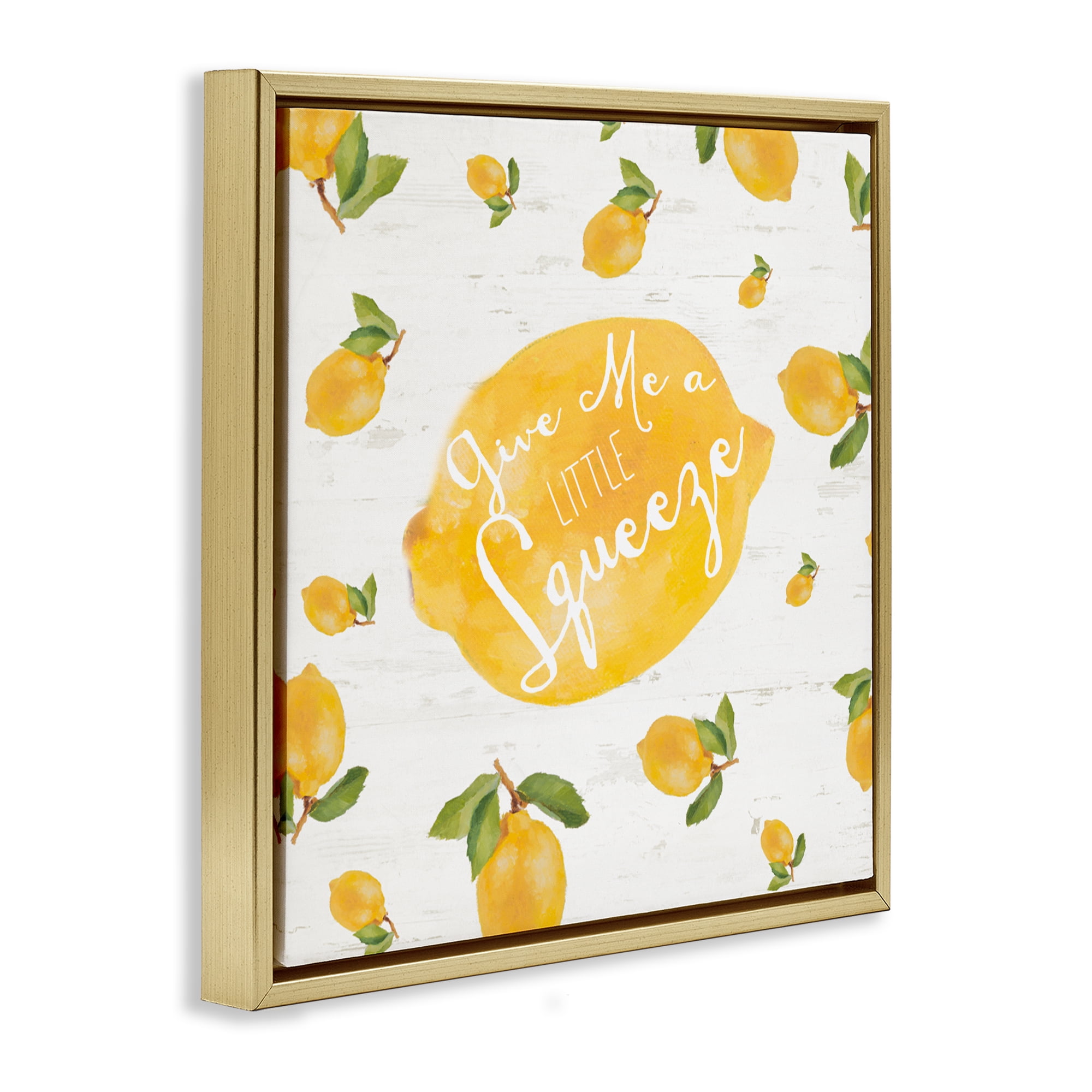 Stupell Industries Give Me A Squeeze Gold Framed Floater Canvas Wall Art, design by Lanie Loreth