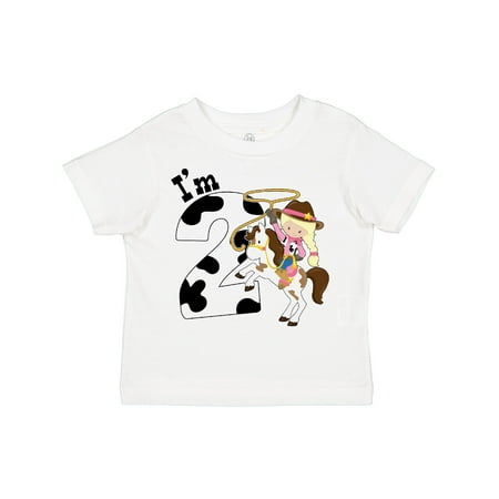 

Inktastic I m Two-cowgirl Riding Horse Birthday Girls Toddler T-Shirt