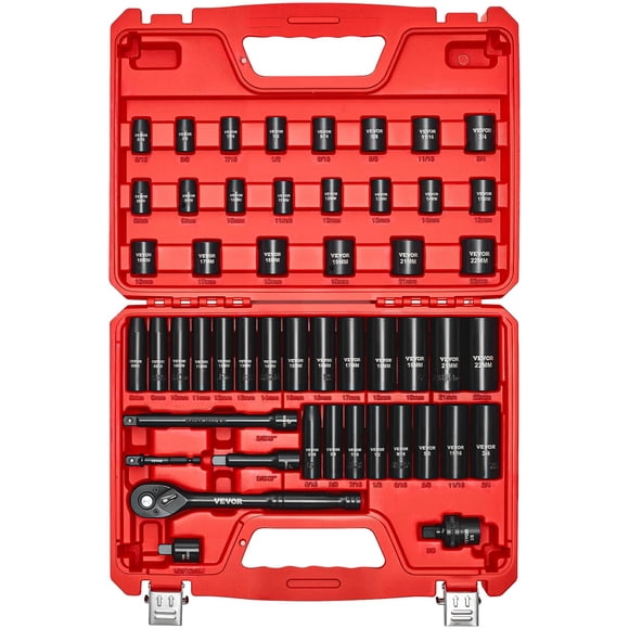 Juego de Dados de Impacto VEVOR 3/8" con 50 Piezas CR-V y Estuche
