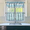 thumbnail image 3 of Kitchen Curtains 24 Inch Short - 3 Panel Set, Nautical Starfish Beach Seashell Mermaid Theme, Rod Pocket Window Curtain for Tropical Farmhouse, Easy Wash, 3 of 6