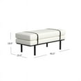 thumbnail image 6 of HomePop Modern Industrial Upholstered Bench with Metal Base, 46"W x 20"D x 18"H, Cream Boucle/Black, 6 of 9