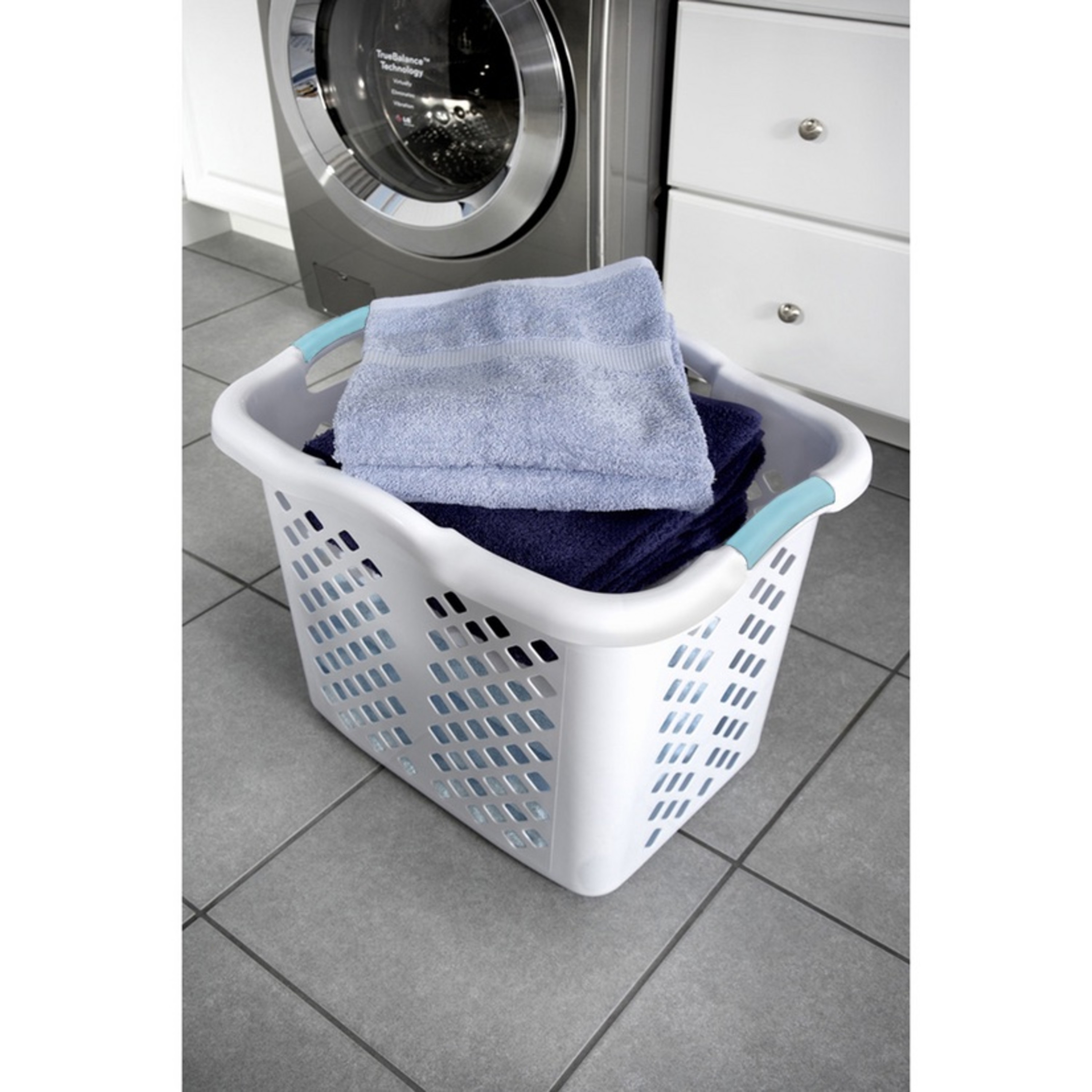 Home Logic 2 Bushel Lamper Laundry Basket with Silver Handles, White - image 5 of 8
