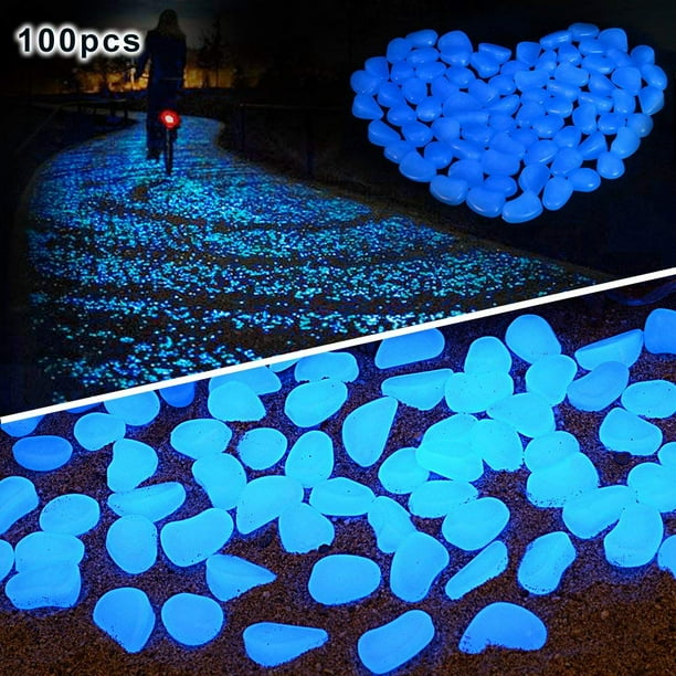unime glow in the dark garden pebbles