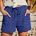 thumbnail image 2 of Womens Shorts Lounge Athletic Shorts Loose Running Shorts Casual Long Yoga Shorts with Pockets Blue, 2 of 6