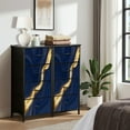 thumbnail image 6 of Dresser for Bedroom with 4 Storage Drawers luxury Blue marble gold abstract texture Indigo ocean blue Dressers Chest of Drawers Steel Framed Fabric Closet Organizers for Entryway, 6 of 7