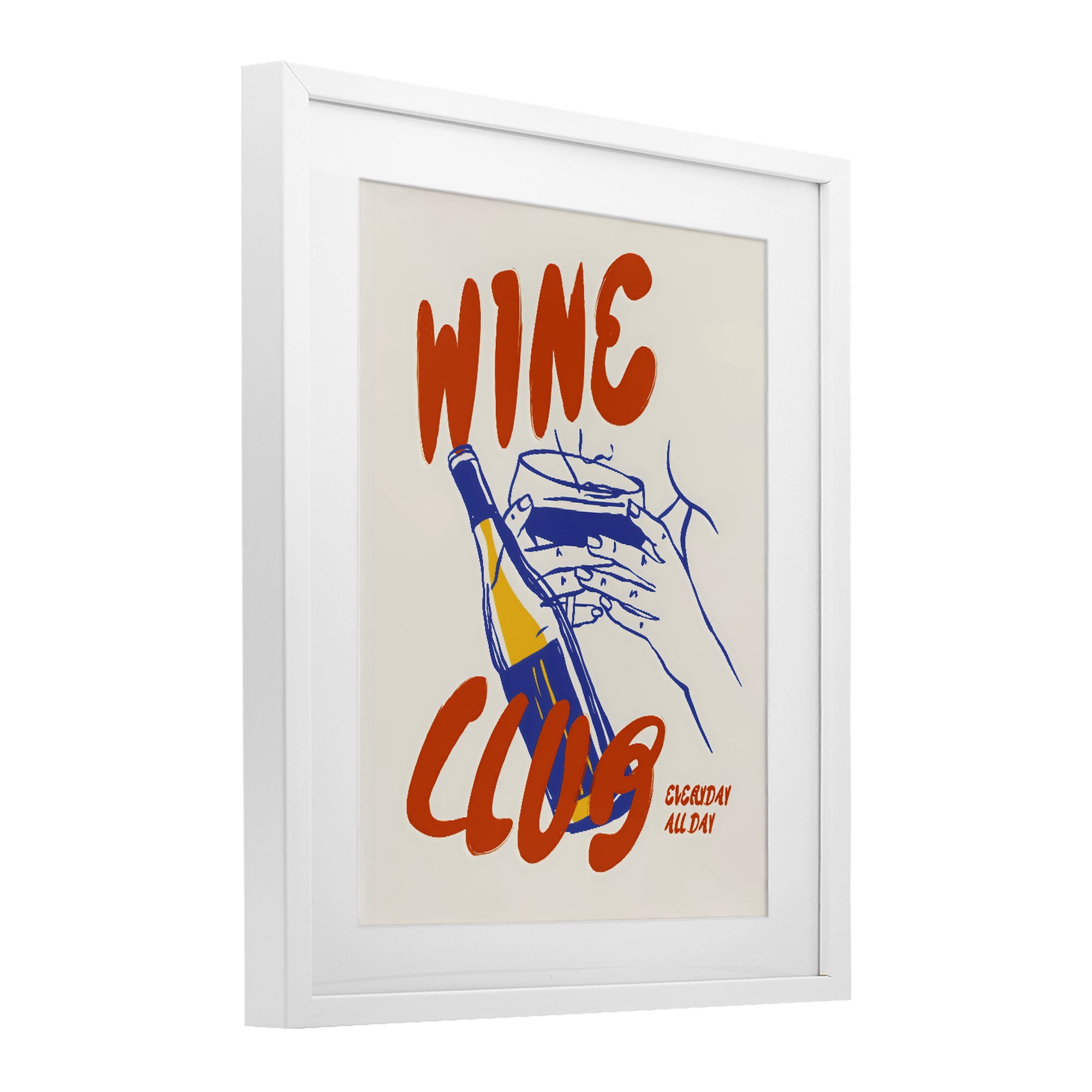 Stupell Industries Wine Club Every Day White Framed Print Under Glass, design by The Prints Vibe