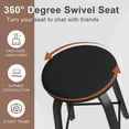 thumbnail image 4 of S-HOME Swivel Bar Stools Set Of 2,  Fabric Upholstered 30 Inch Height, Ideal For Restaurants And Home Use，Black, 4 of 8
