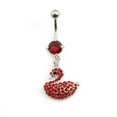 thumbnail image 3 of Navel Ring with Swan and Multiple CZ Gems Design 14g, 3 of 4