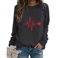thumbnail image 2 of Baqcunre Crewneck Sweatshirts Print Round Neck Pullover Tops Long Sleeve Workout Shirts Loose Blouse Valentine Day(Dark Gray S-XXL),Womens Sweatshirt Womens Tops Valentine'S Day Shirts For Women, 2 of 4