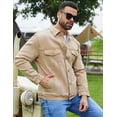 thumbnail image 5 of Denim Jackets for Men Trucker Jean Jacket Unlined Coats Spring Fall Outfits(Khaki,XS), 5 of 8