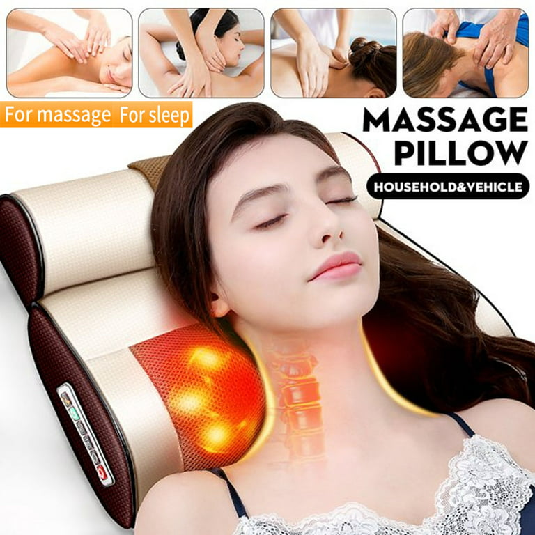 Electric Neck Massage Bad Pillow Kneading shiatsu Massager Shoulder Pain  Relief USA 