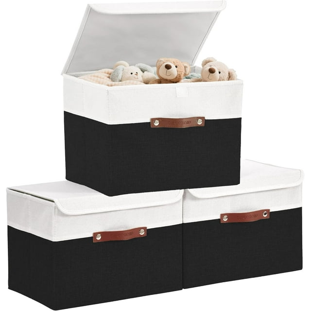 Storage Box with Lid Decorative Box Large Storage Bins with Lid ( & with Flip Lid)