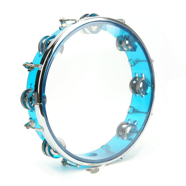 Tambourine, Adjustable 10in Percussion Jingles Crisp Sound Portable For Playing Red,Blue