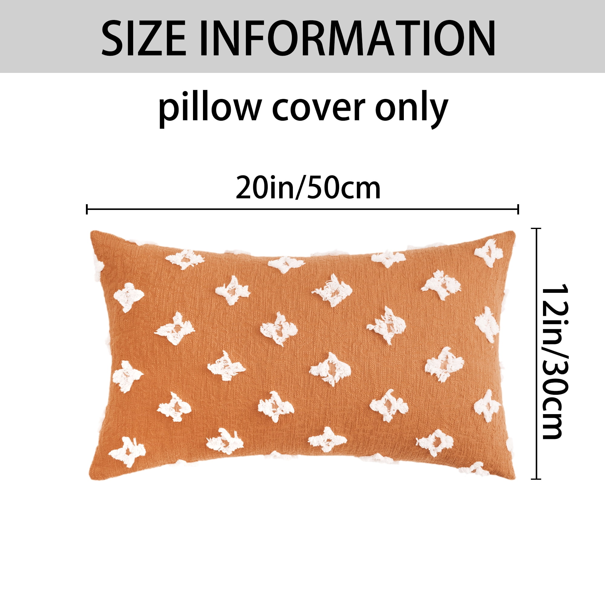 Unique Bargains 2 Pcs Jacquard Decoration Throw Pillow Cover Orange 12" x 20"
