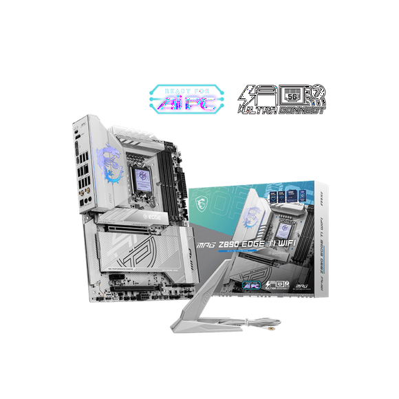 MSI MPG Z890 Edge TI WiFi Gaming Motherboard (Support Core Ultra Series 2 Intel Processors, LGA 1851, DDR5, PCIe 5.0, M.2, SATA, 5Gbps LAN, USB Type-C, Wi-Fi 7, Bluetooth 5.4, Thunderbolt 4, ATX)