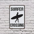 thumbnail image 5 of Surfer Crossing 8 Inch x 12 Inch Novelty Plastic Sign Watch For Boards Durable Weatherproof UV Protected Perfect for Beach Houses Garages Driveways Fun Gift for Surfers Beach Bums, 5 of 6
