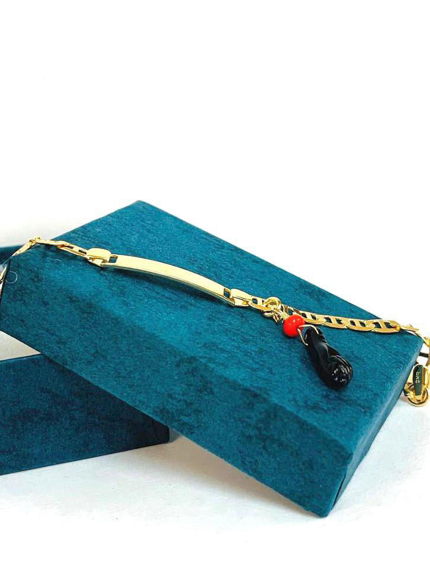 Baby Bracelet 18k Gold Filled Baby ID Azabache Bracelet 5.5