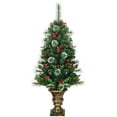 thumbnail image 1 of Costway 1,2m Árbol de Navidad con Ramas Brillantes Decoración para Entrada con Base Estable Piñas Decorativas y Bayas Rojas, 1 of 7