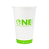 Karat Earth 16oz Eco-Friendly Paper Hot Cups - One Cup, One Earth (90mm) - 1,000 ct