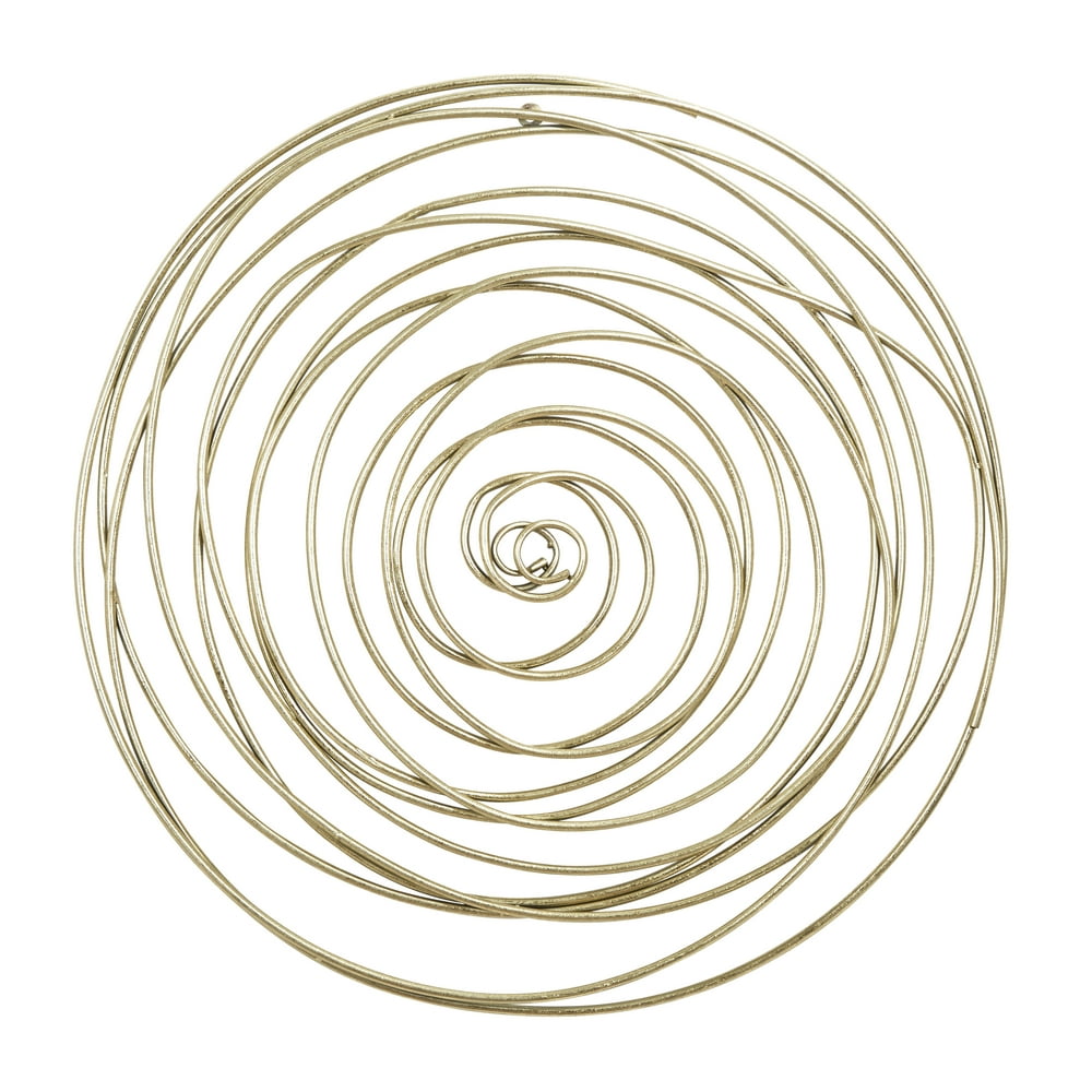 Contemporary Metal Wall Decor With Irregular Spiral Shape, Gold
