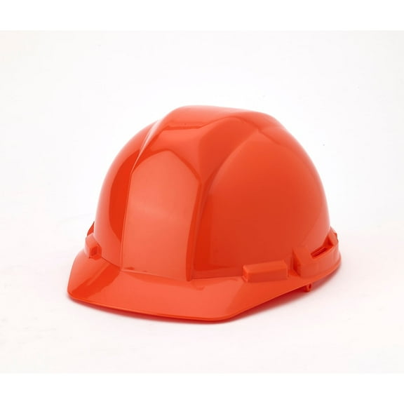 Mutual Industries Polyethylene 4-Point Ratchet Suspension Short Brim Hard Hat Orange (50200-45)