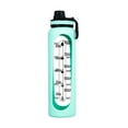 thumbnail image 2 of Glass Water Bottle with Silicone Sleeve,Drinking Bottle with Time Marker Reminder Quotes, Leak Proof Reusable BPA Free Motivational Water Bottles, Clearance Glass Water Bottle with Lid, 2 of 6