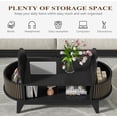 thumbnail image 6 of Fluted Coffee Table with Storage, Modern Coffee Tables, Wood Accent Center Table, Oval with Flip-Top Lids for Living Room Home Office, 6 of 7