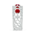 thumbnail image 5 of ANGARA Natural Art Deco Inspired Graduated Ruby and Diamond Ring in 14K White Gold for Women (Size-3.8mm) | July Birthstone Jewelry for Her | Natural Ruby Rings, 5 of 11