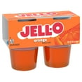 JellO Original Orange Jello Cups Gelatin Snack, 4 Ct Cups