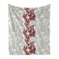 thumbnail image 1 of Floral Soft Flannel Fleece Throw Blanket, Romantic Boho Style Narcissus Magic Magnolia Rose Vibrant Pattern Print, Cozy Plush for Indoor and Outdoor Use, 50" x 70", Red Black Grey, by Ambesonne, 1 of 6