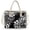 Black - Polynesian Hibiscus, variant on Polynesian Print PVC Tote Bag for Women Transparent Waterproof Shoulder Handbag with Removable Strap Hobo Shopper for Beach Weekends and Commute Hours