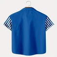 thumbnail image 2 of Men‘s Father‘s Day Striped Patchwork Print Vintage Short Sleeve Bowling Shirt, 2 of 3