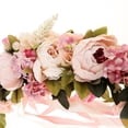 thumbnail image 3 of Guirnalda de flores de peonía de seda artificial para dintel de puerta, color rosa Rosado, 3 of 9