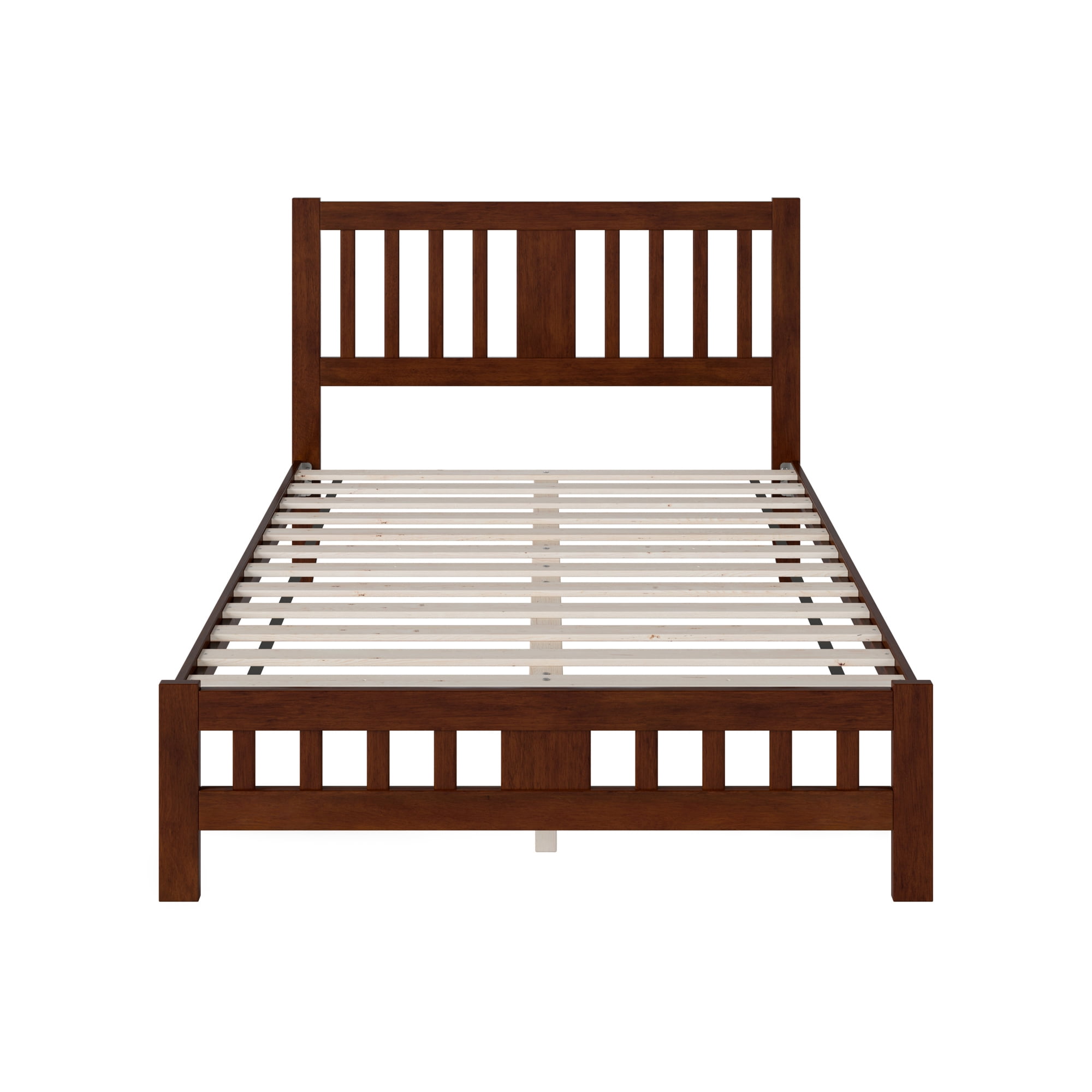 AFI Tahoe 14" Full Wood Platform Bed with Slatted Headboard and Footboard, Walnut