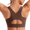 thumbnail image 1 of TEMOGU-Womens Flex Sculpt Racerback Sports Bra - U Neck Medium Impact Padded Wireless Workout Gym Crop Top, 1 of 4