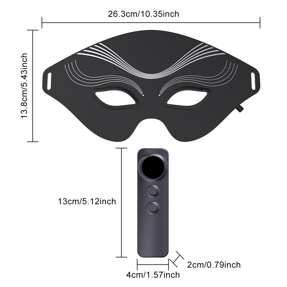 Red Light Eye Mask, 7-Color Photon Therapy Mask, 50 LED Bulbs and Auto-Shut Off, Under Eye Red Light Therapy Device for Relieve Eye Bags, Dark Circles and Puffiness, Smoothing Fine Lines