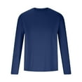 thumbnail image 4 of Vunhao Mens Long Sleeve Lightweight Shirts, Lightweight Solid Crewneck Uv Protection Mens Fall Shirts on Clearance Sale Navy, 4 of 5