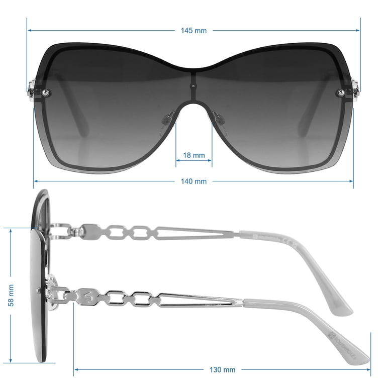 Vintage Butterfly Shield Sunglasses with UV400 Protection SOUTHPOLE Women main image 3