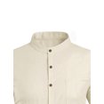 thumbnail image 4 of Txlixc - Camiseta informal de verano para hombre, color sólido, manga corta, cuello levantado, con botones Txlixc Casual, 4 of 9