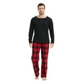thumbnail image 2 of Kolipajam Men's 2Pcs Pajama Set Drawstring Waist Flannel Bottoms with Pockets Loungewear for Men S, 2 of 5