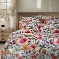 thumbnail image 3 of Levtex Home - Mona Comforter Set - King Comforter (106 x 94in.) + Two King Pillow Cases (36 x 20in. ) - Watercolor Floral - White Mauve Deep Purple Blush Ochre Green - Cotton, 3 of 5