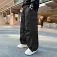 thumbnail image 2 of JUMEYU Pants for Boys Slim Kids Boys Cargo Pants Athletic Sports Pants Summer Casual Quick Dry Pants Size 15-16 (Black,15-16 Years), 2 of 6