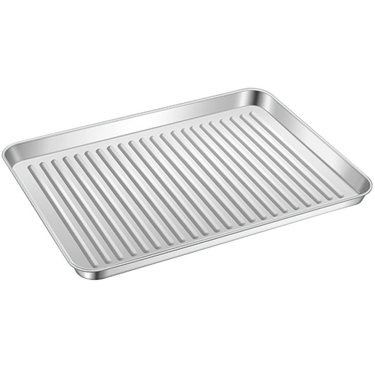 2pcs/Set Copper Crisper Tray Stainless Steel Baking Pan with Grill