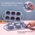 thumbnail image 3 of Kearding Moldes de silicona para Tartas, 6 tazas, molde para hornear con mango, herramienta para hornear, utensilios de cocina, accesorios, Herramientas y accesorios para hornear gris y rosa, 3 of 6