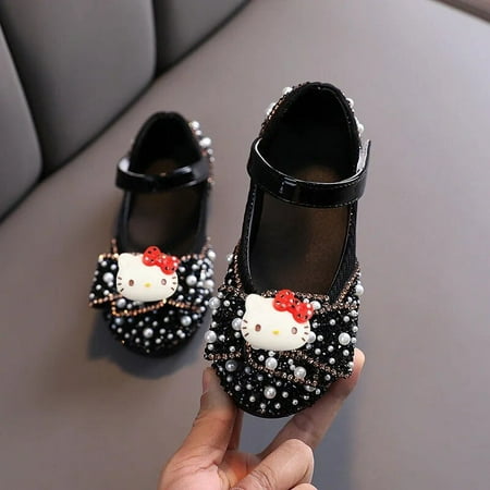 

Sanrio hello kitty Girls Sandals Spring Autumn New Casual shoes kuromi Diamond Bow Children Dance Shoes Performance Shoes